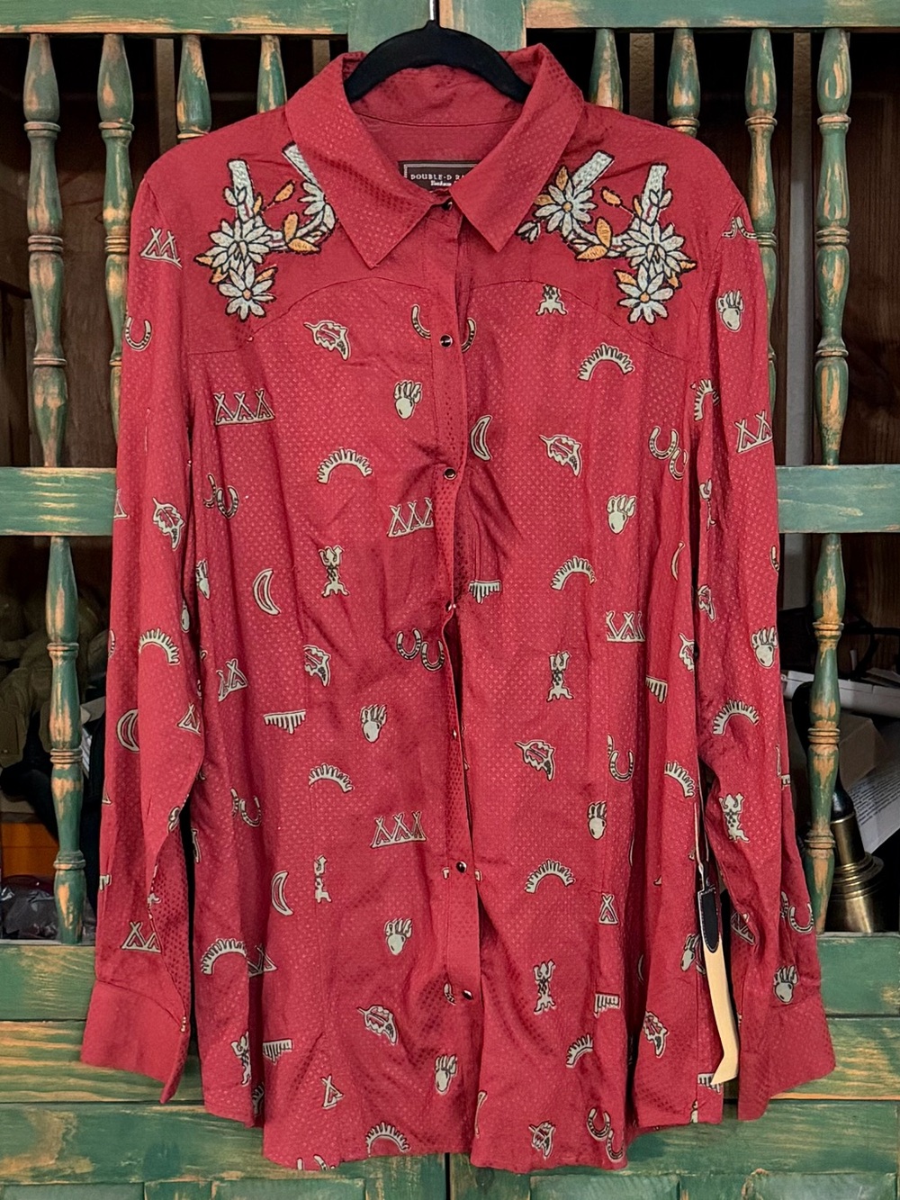NWT Double D Ranch Embroidered Cowgirl Top - 1X